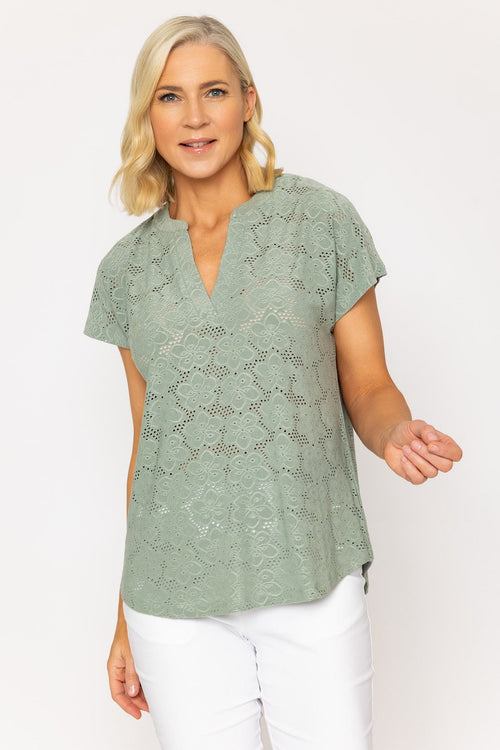 Khaki Short Sleeve Jersey Top