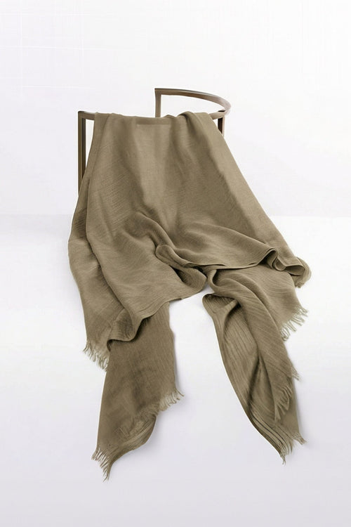 Khaki Soft Touch Cotton Blend Scarf
