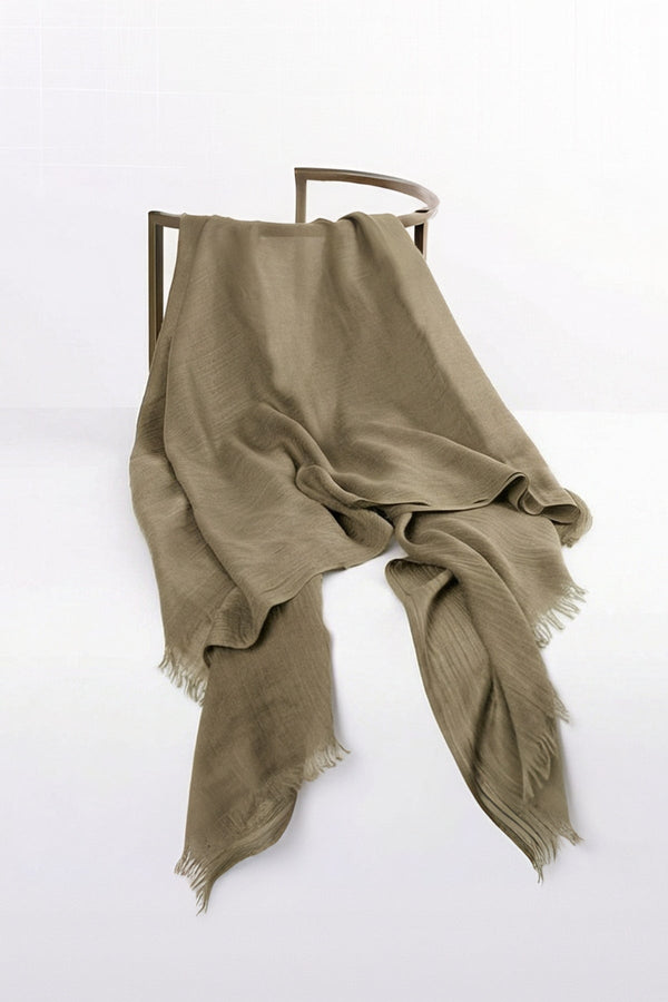 Carraig Donn Khaki Soft Touch Cotton Blend Scarf