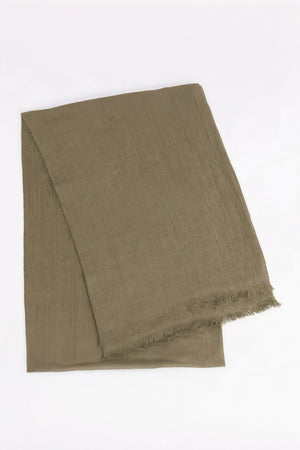 Carraig Donn Khaki Soft Touch Cotton Blend Scarf