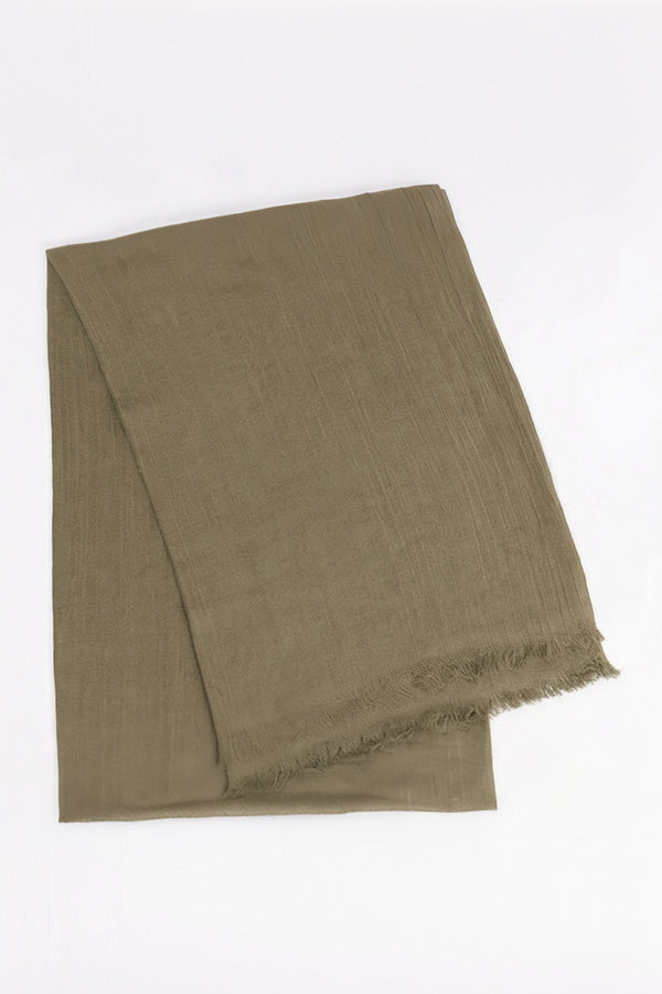Carraig Donn Khaki Soft Touch Cotton Blend Scarf