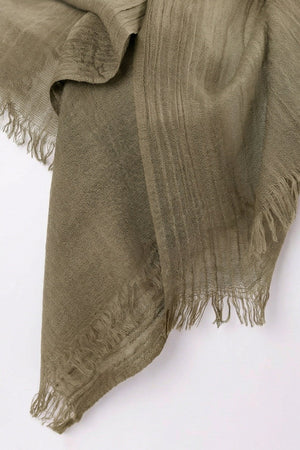 Carraig Donn Khaki Soft Touch Cotton Blend Scarf