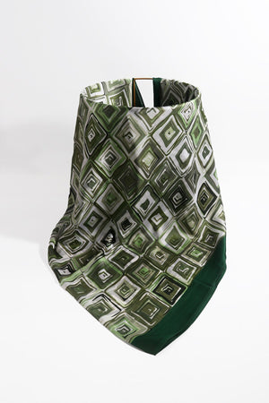 Carraig Donn Khaki Square Print Scarf