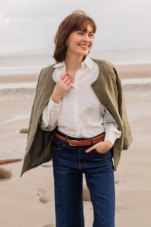 Carraig Donn Khaki Suedette Quilted Coat