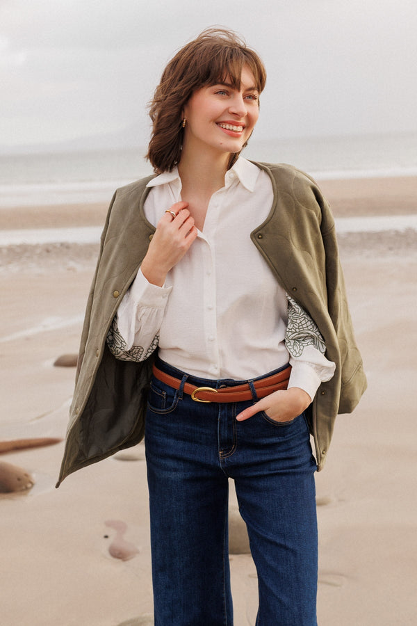 Carraig Donn Khaki Suedette Quilted Coat