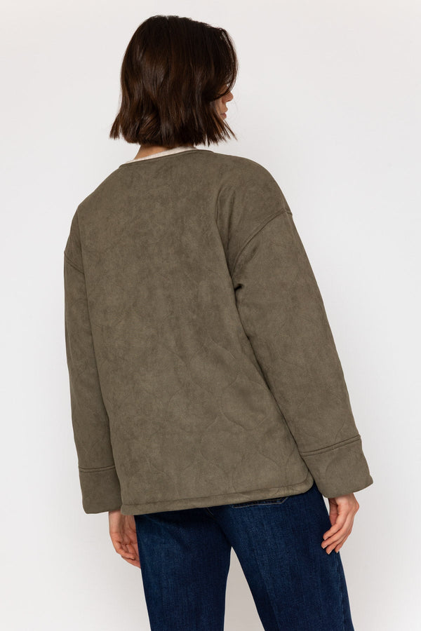 Carraig Donn Khaki Suedette Quilted Coat