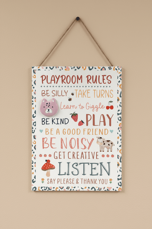 Kids Playroom Rules Plaque