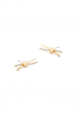 Carraig Donn Knot Inset Gold Stud Earrings