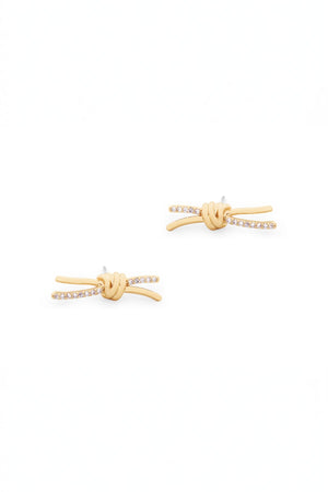 Carraig Donn Knot Inset Gold Stud Earrings