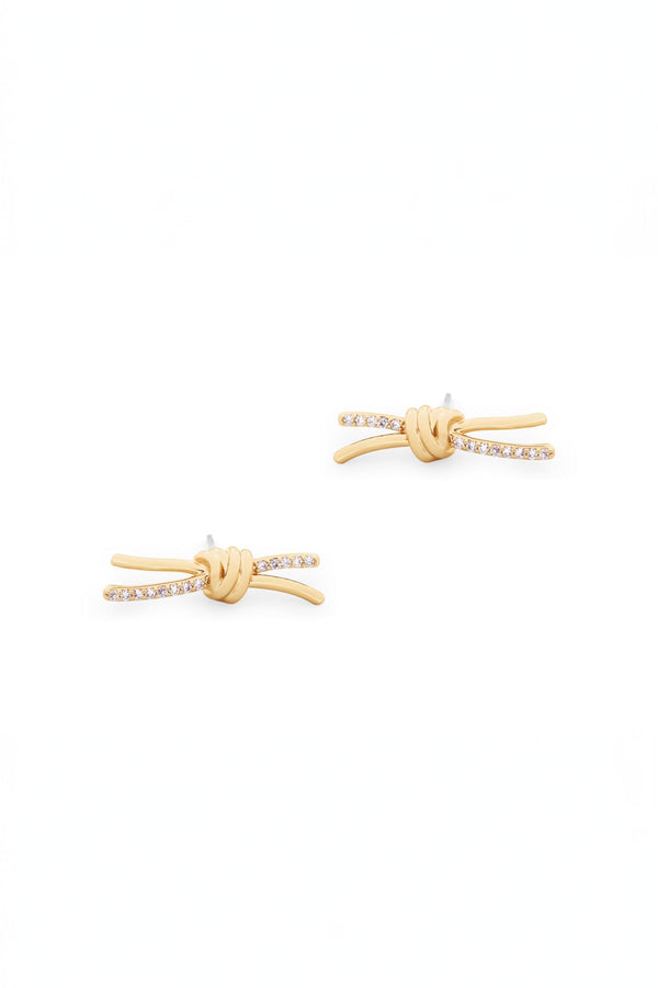 Carraig Donn Knot Inset Gold Stud Earrings