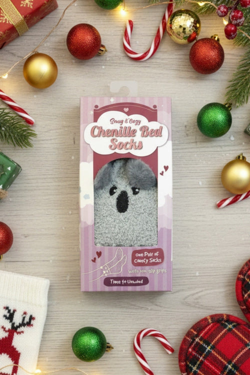 Carraig Donn Ladies Chenille Grey Slipper Socks