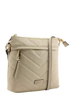Carraig Donn Laja Quilted Crossbody Bag in Beige