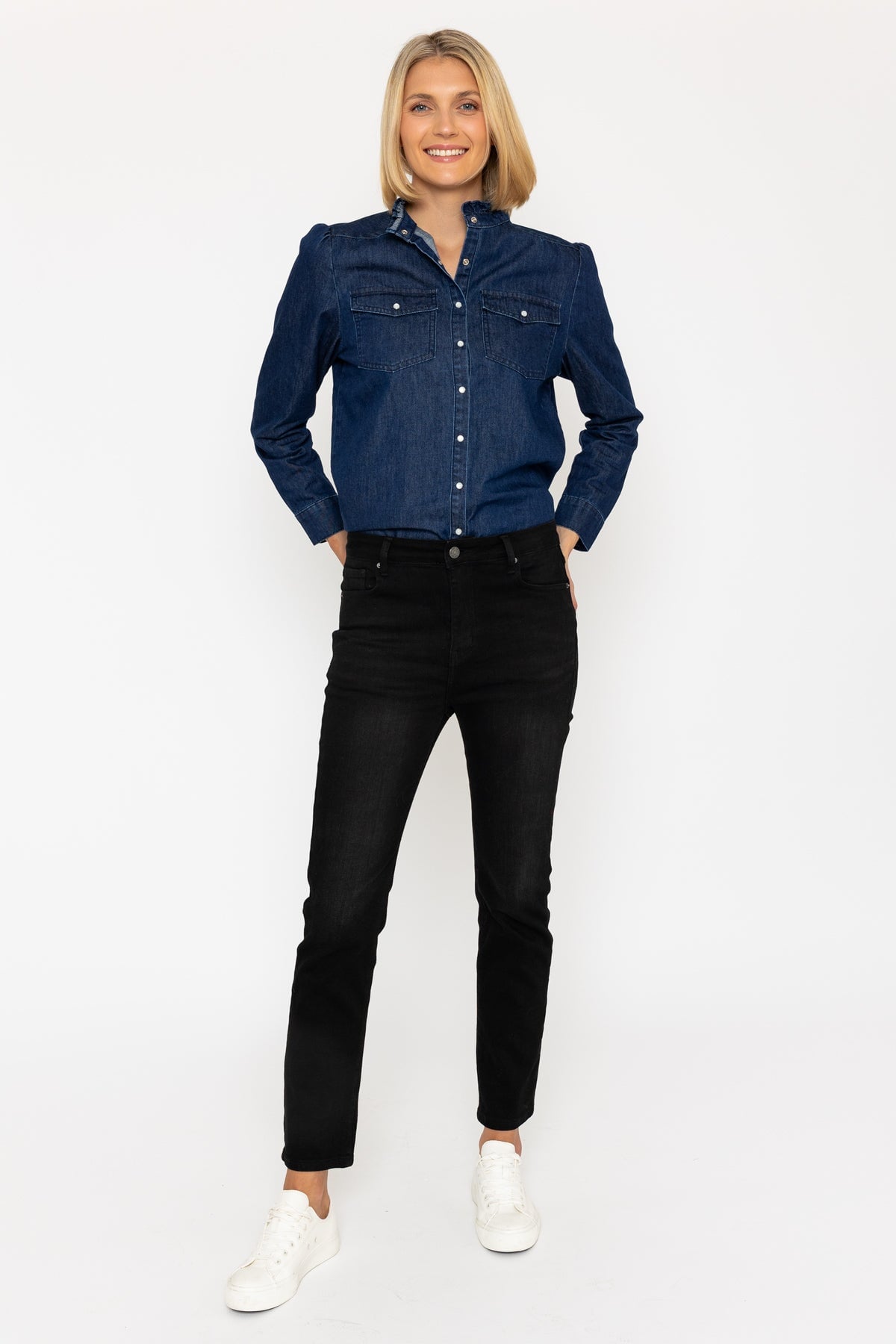 Lana Black Denim High Waist Straight Leg Jeans