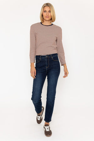 Carraig Donn Lana Straight Leg Jeans in Indigo Blue