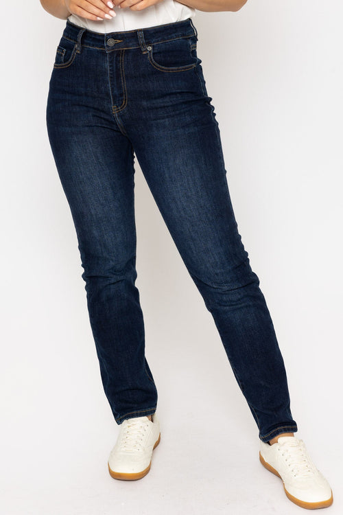 Carraig Donn Lana Straight Leg Jeans in Indigo Blue