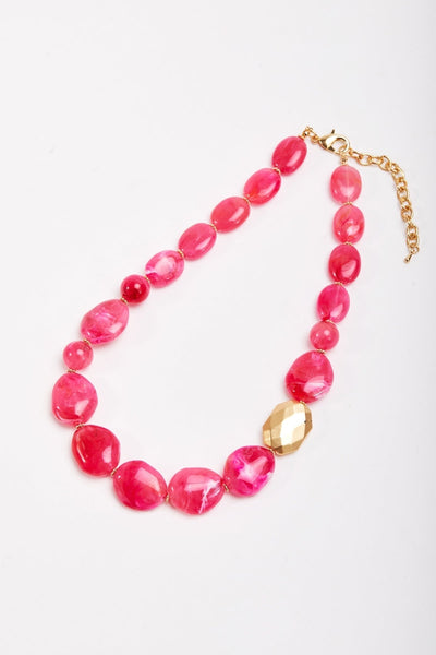 Carraig Donn Large Beaded Fuchsia Pink Necklace