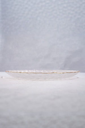 Carraig Donn Large Clear Glass Charger Plate with Gold Trim