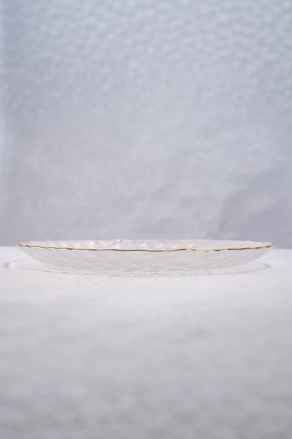Carraig Donn Large Clear Glass Charger Plate with Gold Trim