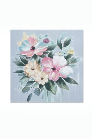 Large Floral Textured Canvas Wall Art