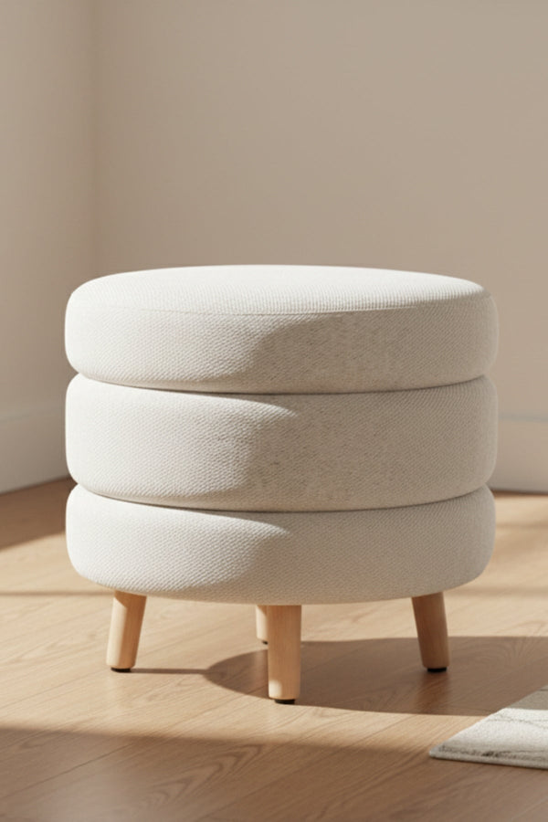 Carraig Donn Large Grey Ottoman Footstool With Legs