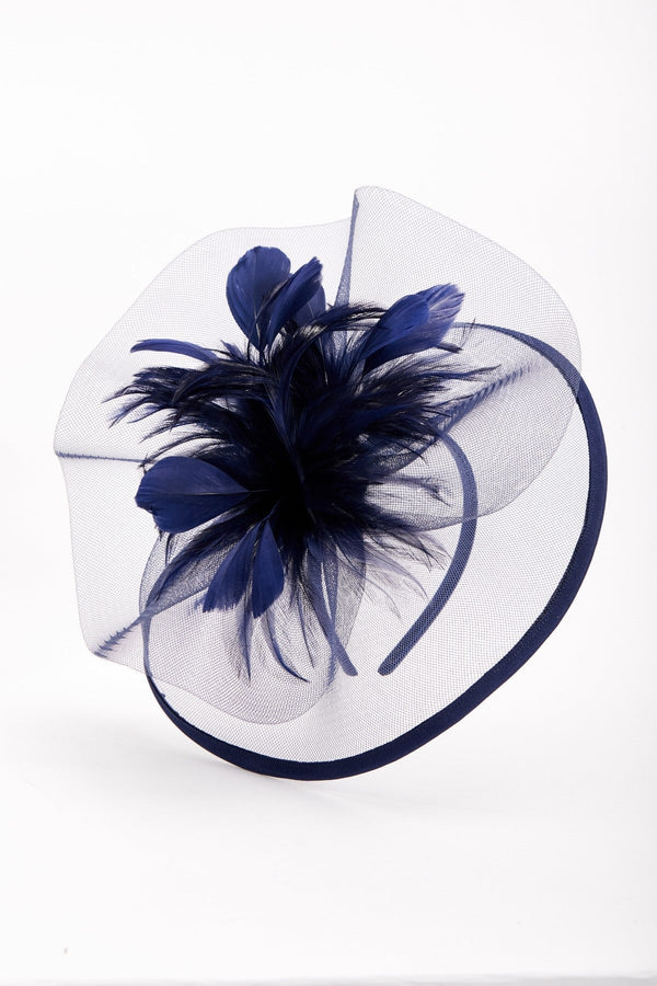 Carraig Donn Large Navy Fascinator with Feather
