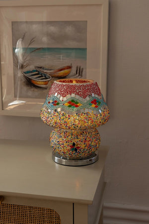 Carraig Donn Large Red Cora Glass Table Lamp