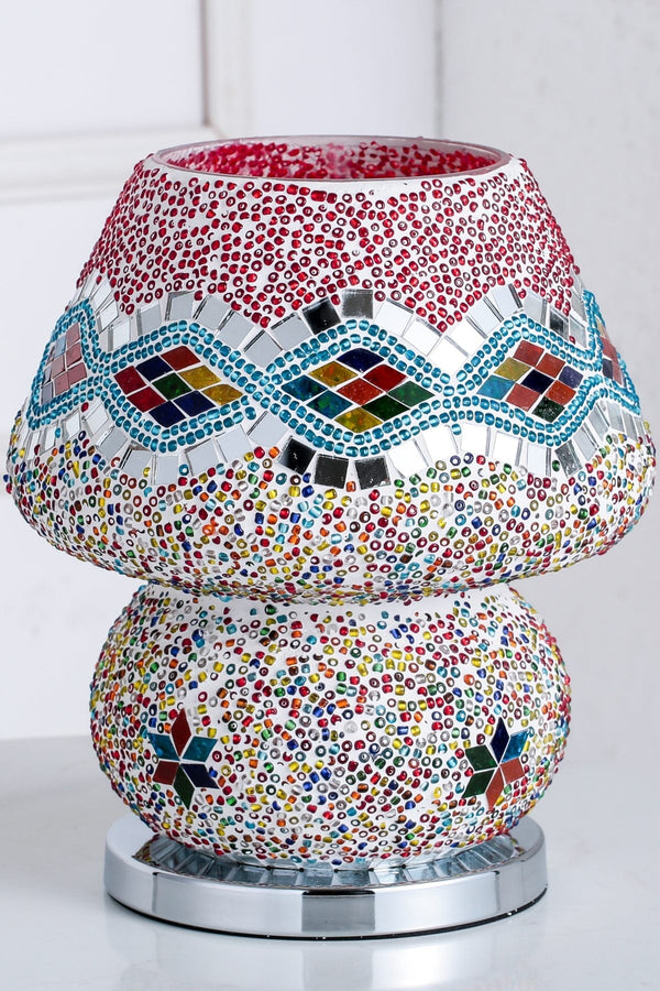 Carraig Donn Large Red Cora Glass Table Lamp