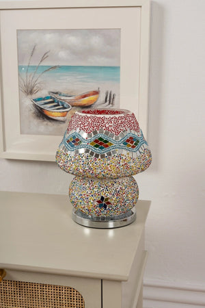 Carraig Donn Large Red Cora Glass Table Lamp