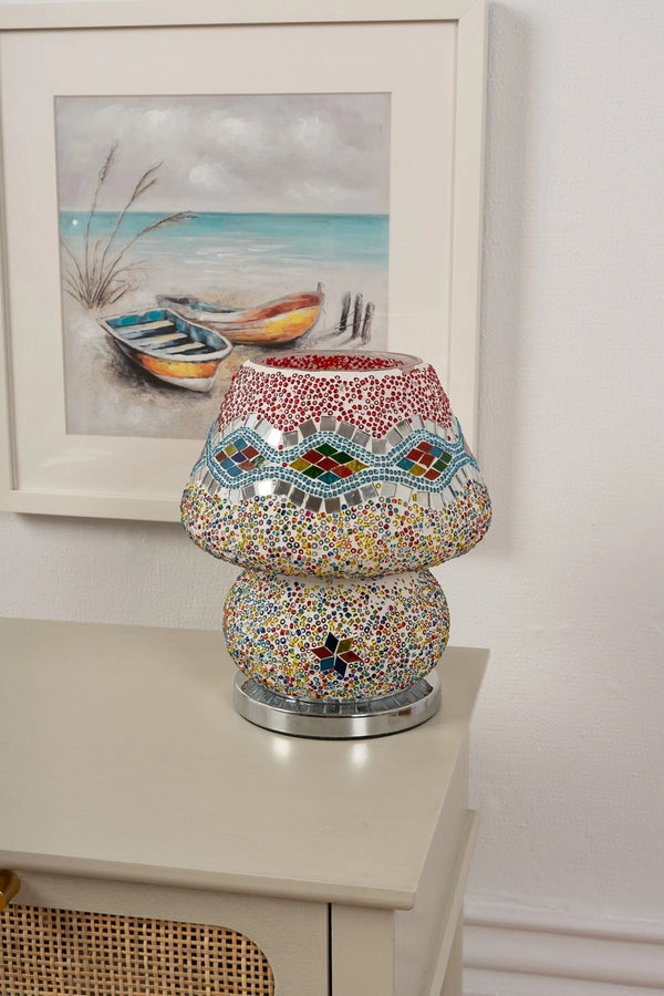 Carraig Donn Large Red Cora Glass Table Lamp