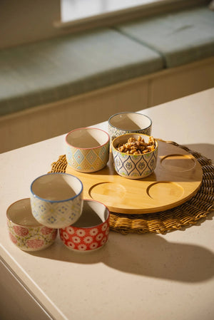 Carraig Donn Lazy Susan 6-Sauce Dish Set