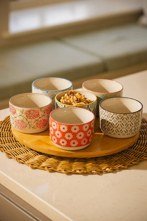 Carraig Donn Lazy Susan 6-Sauce Dish Set