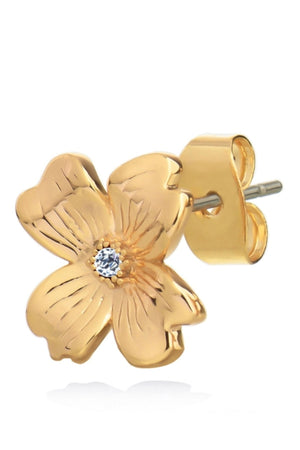 Carraig Donn Le Fleur Collection Gold Flower CZ Earrings