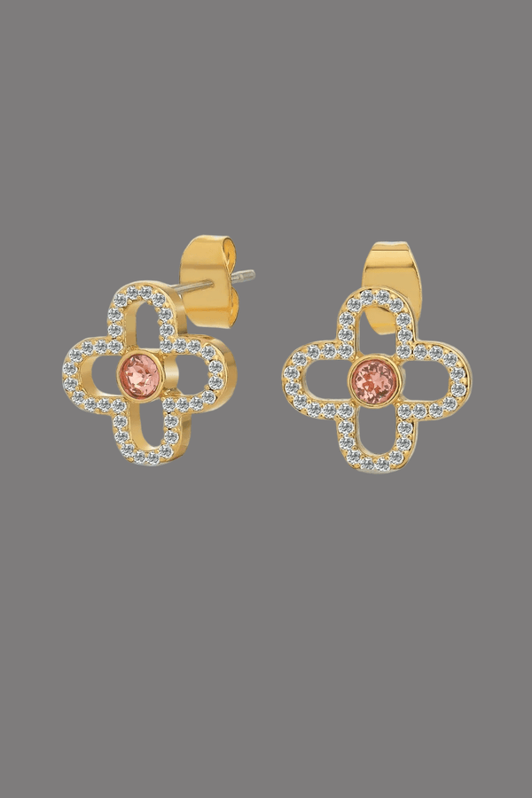 Carraig Donn Le Fleur Collection Pink CZ Earrings