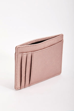 Leather Card Holder in Rose Gold