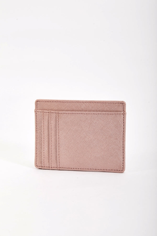 Carraig Donn Leather Card Holder in Rose Gold
