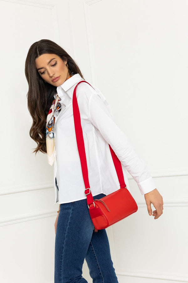 Leather Cross Body in Red Ladies Leather Crossbody Bags Carraig Donn