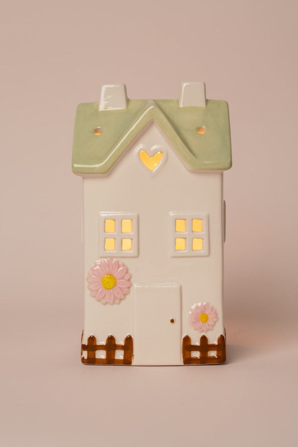 Carraig Donn LED Green Stoneware House Ornament