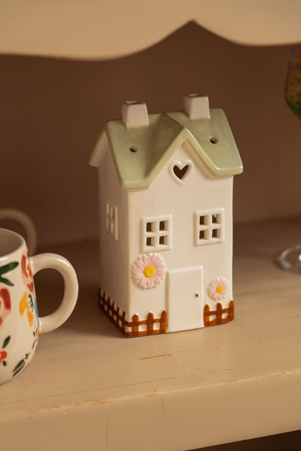 Carraig Donn LED Green Stoneware House Ornament