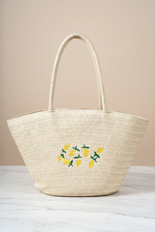 Lemon Detail Basket Bag