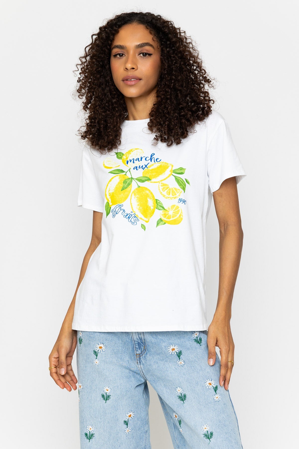 Lemon Print White T-Shirt