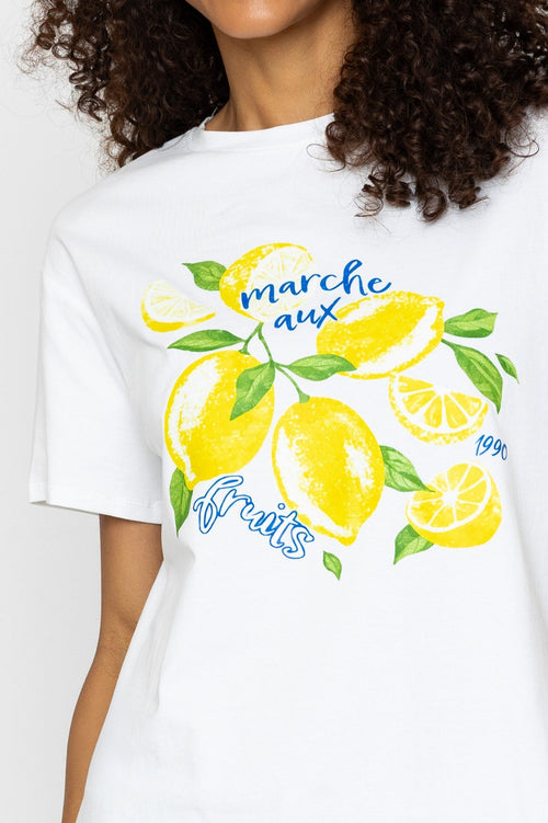 Carraig Donn Lemon Print White T-Shirt