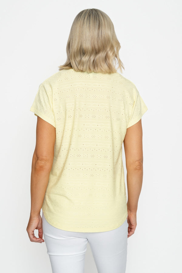 Carraig Donn Lemon Short Sleeve Jersey Top