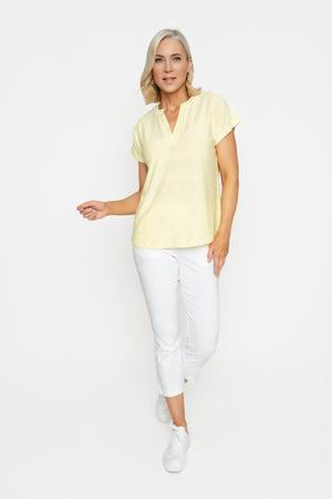 Carraig Donn Lemon Short Sleeve Jersey Top