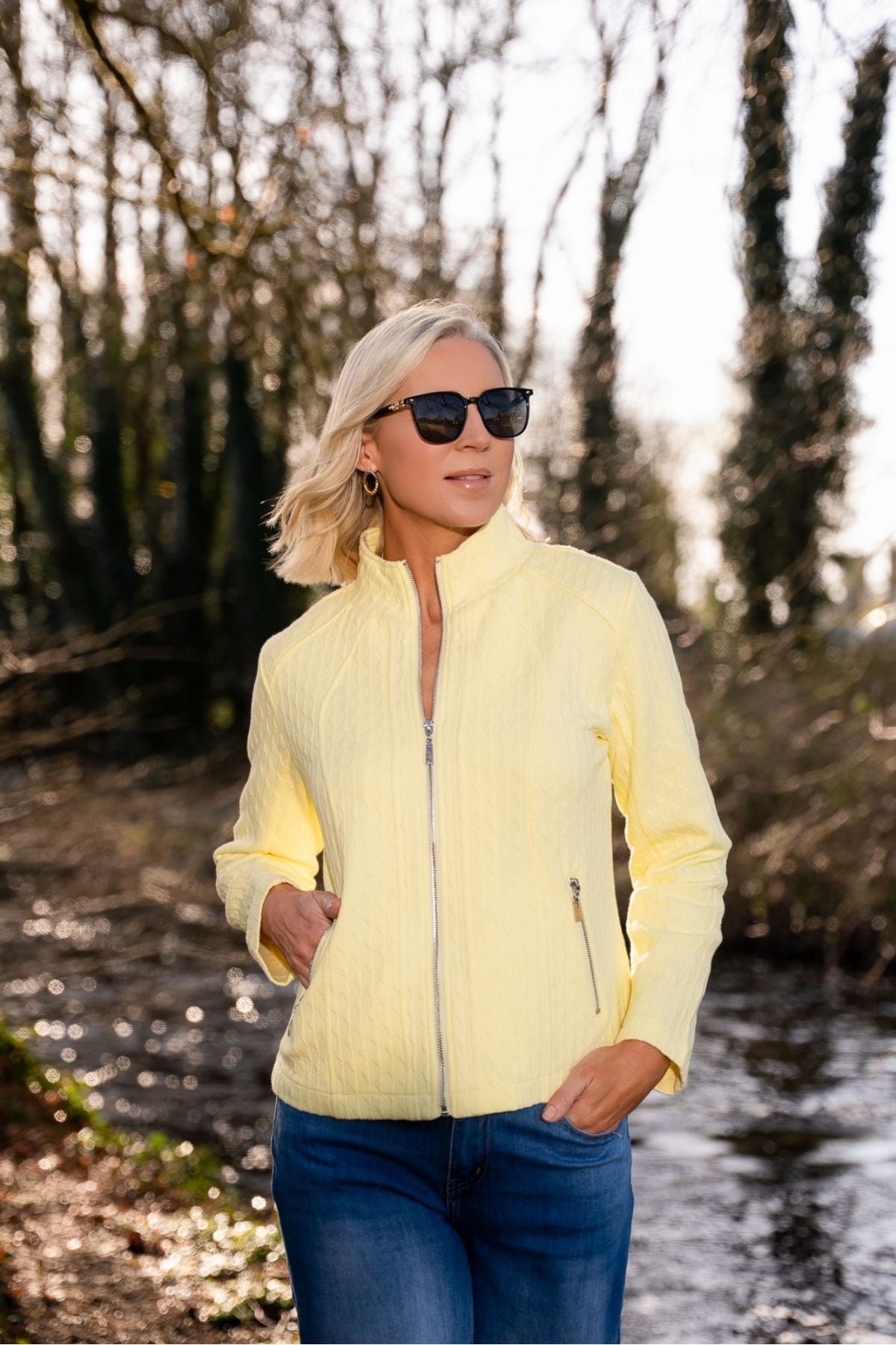 Lemon Textured Jersey Jacket