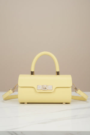 Carraig Donn Lemon Yellow Barrel Evening Bag