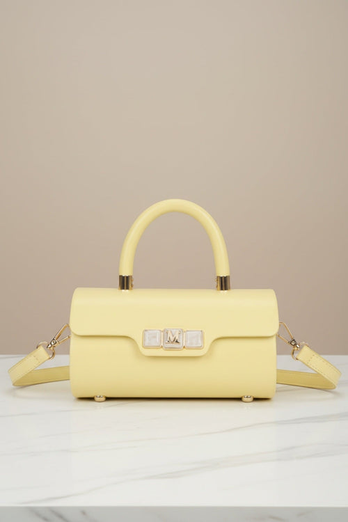 Lemon Yellow Barrel Evening Bag