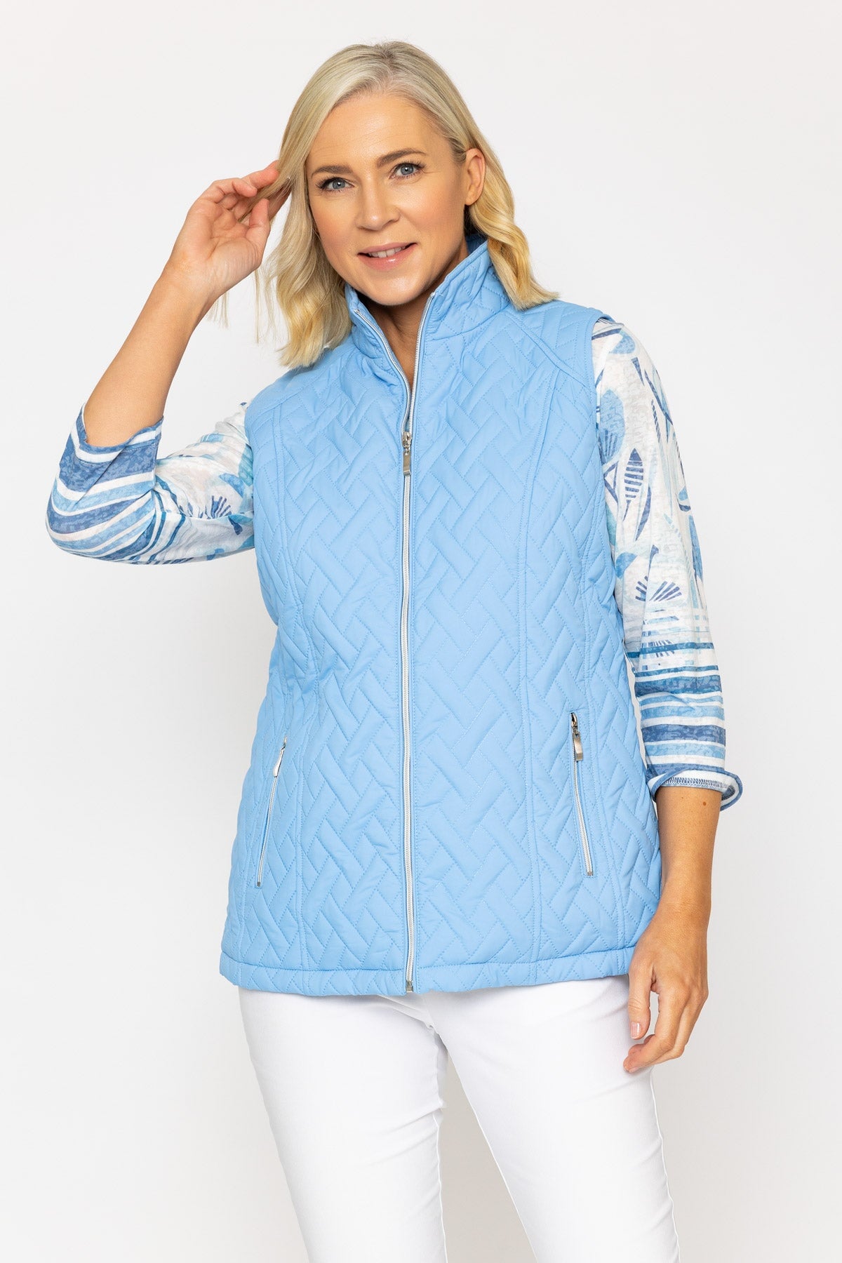 Light Blue Quilted Gilet