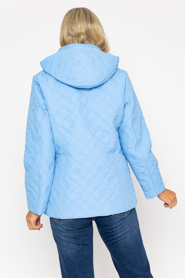 Carraig Donn Light Blue Quilted Jacket With Hood