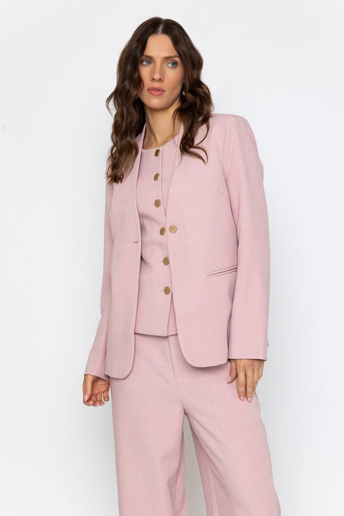 Light Pink Collarless Blazer