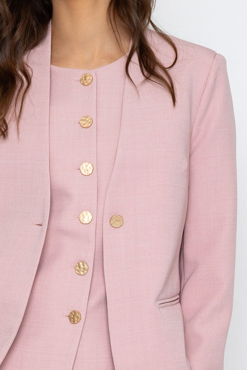 Carraig Donn Light Pink Collarless Blazer